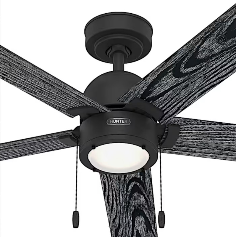 Hunter 屋内用LED付シーリングファン ブラック 52インチ (51760)