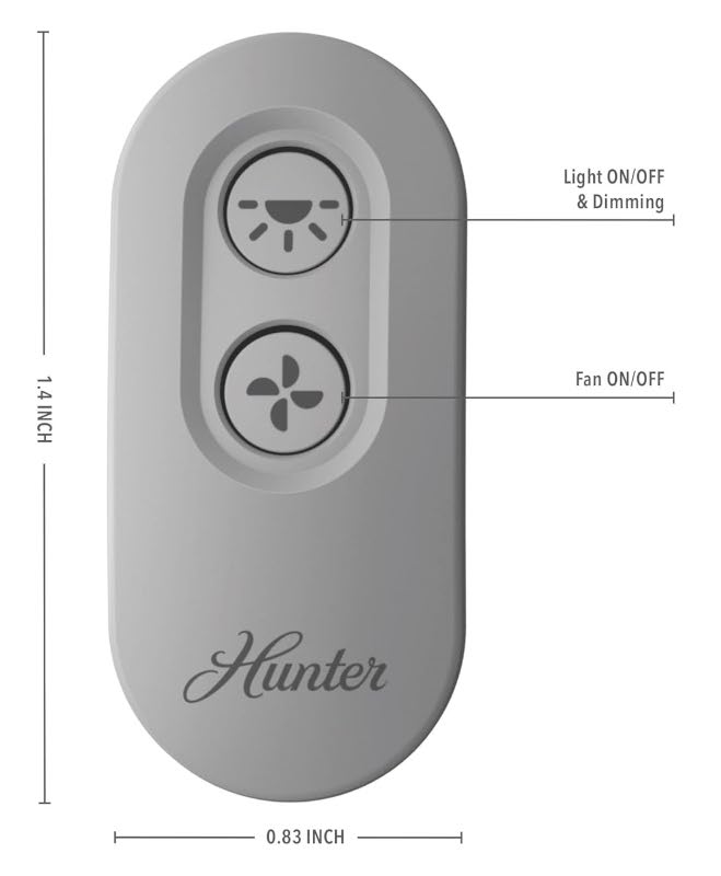 Hunter シーリングファン用受信機付リモコン (99772)