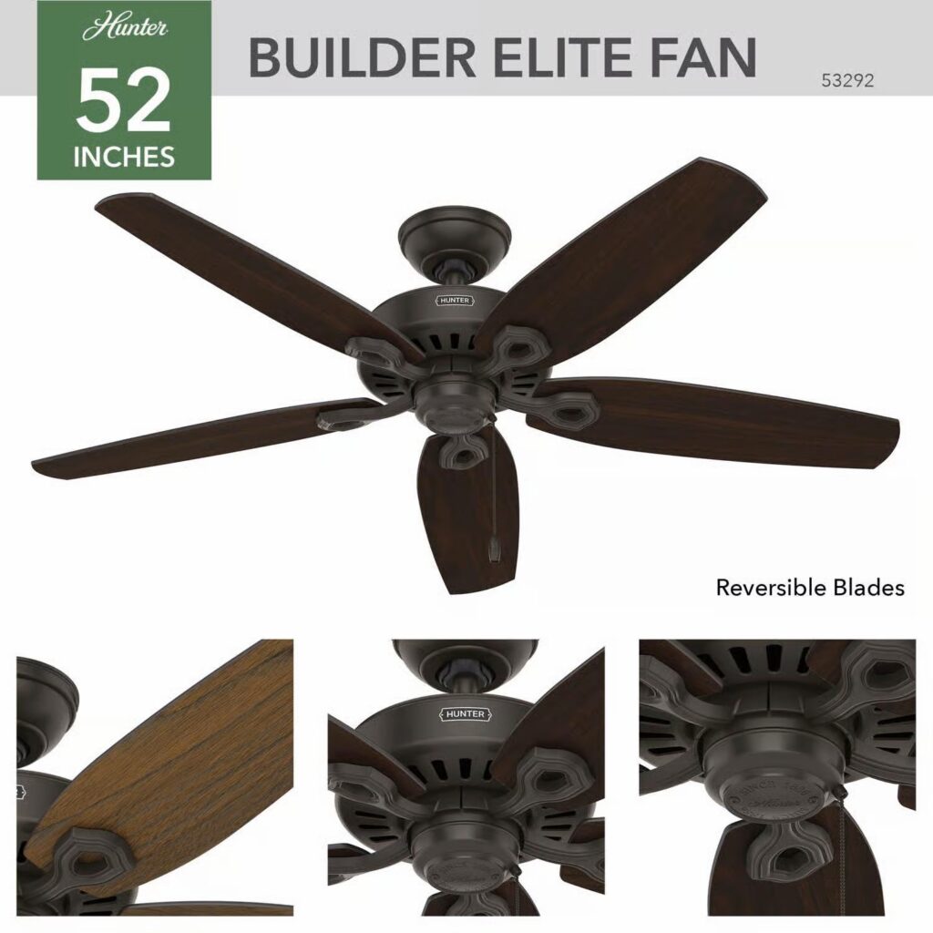 Hunter Builder Elite シーリングファン ブロンズ 52インチ (53292)