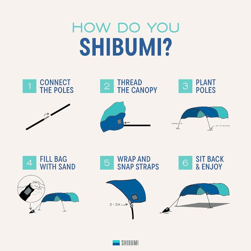 Shibumi ビーチシェルター (1-MINI-BLUETEAL)