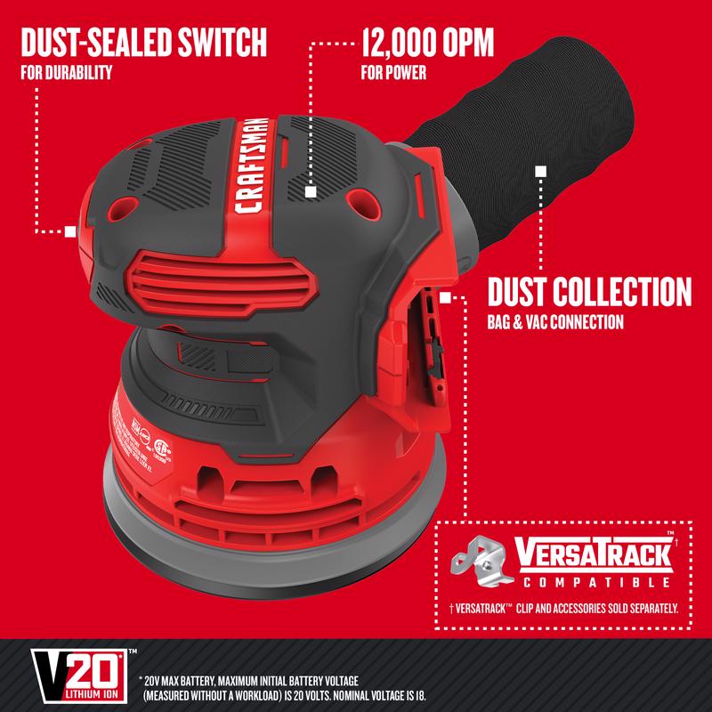 Craftsman V20 ランダムオービットサンダー 本体のみ (CMCW220B)