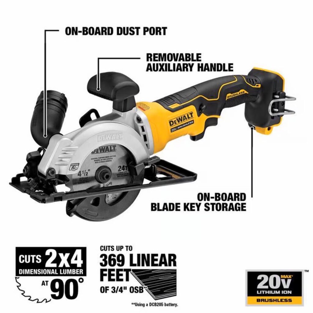 DeWalt 20V MAX コードレスコンパクト丸ノコ(DCS571B)