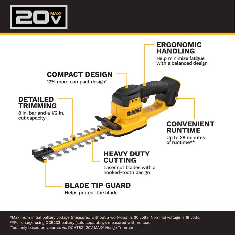 DeWalt ヘッジトリマー (DCHT823B)本体のみ