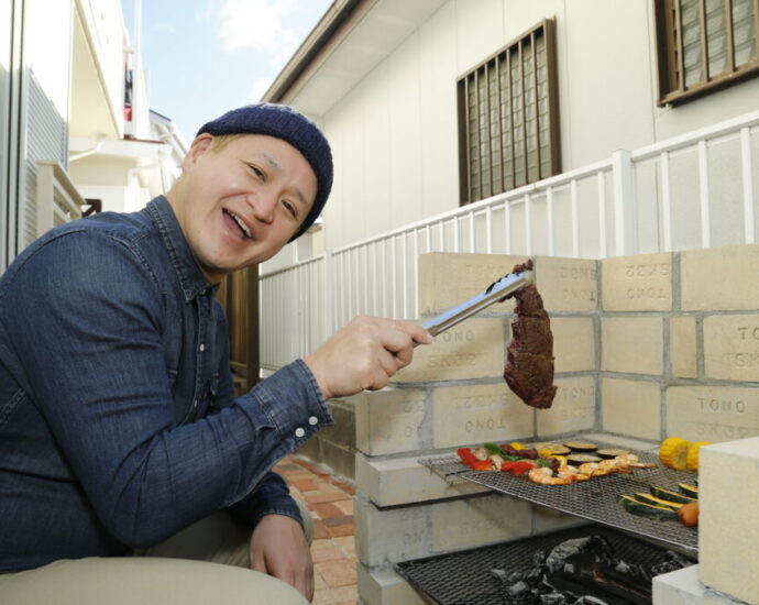 庭にバーベキューコンロをDIY｜耐火レンガで作るBBQコンロの作り方
