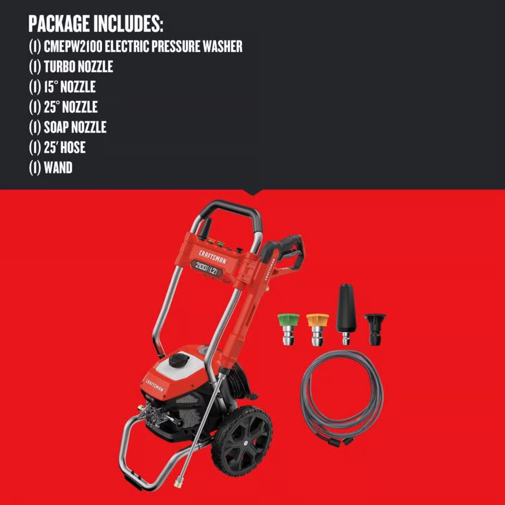 CRAFTSMAN CMEPW2100|2,100 PSI 電動高圧洗浄機・洗剤タンク付き