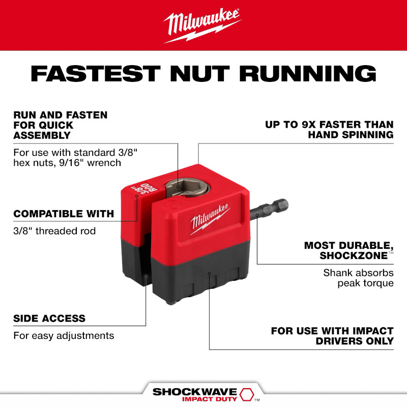 Milwaukee 48-32-2391 SHOCKWAVE 3/8インチ ナットランナー|インパクトドライバー用