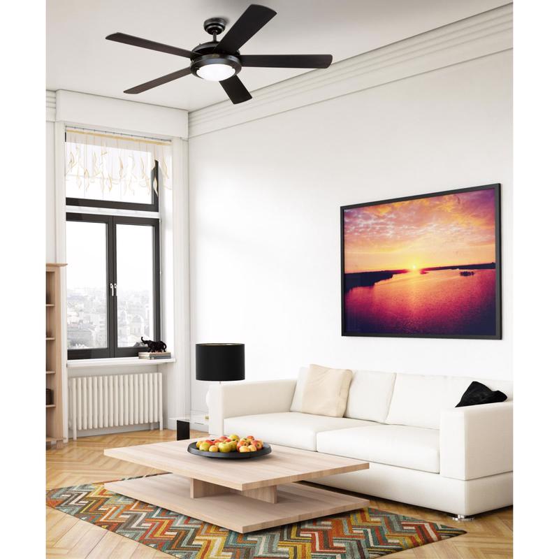 Westinghouse Comet 52インチ シーリングファン｜マットブラック・LED照明付き